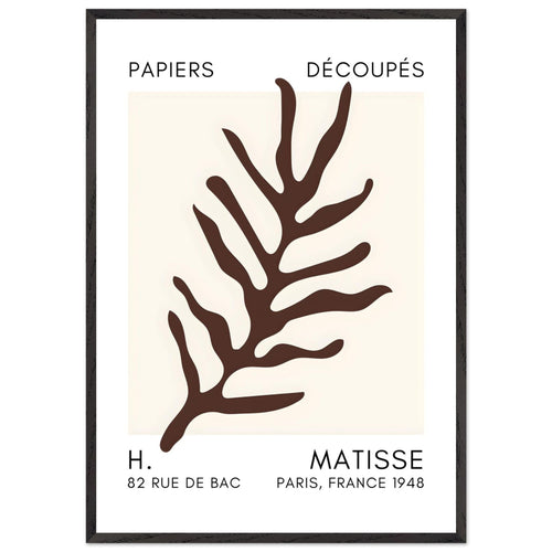 Artfulprints Poster met Lijst Matisse – Ocean flora brown   - 70x100 cm - Bruin