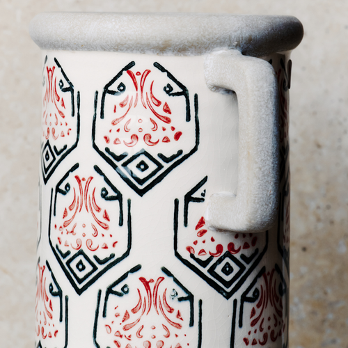 Sia Deco - Amaryllis Grote Vaas - Wit - Keramiek - H43.5 - vtwonen shop