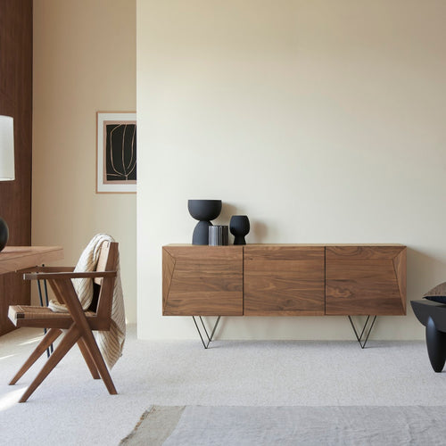 Tikamoon Massief notenhouten buffet 175 cm - Bruin
