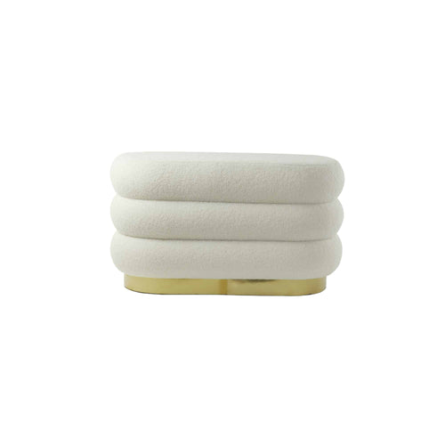 Light & Living poef Lyall - wit - 80x40x45cm