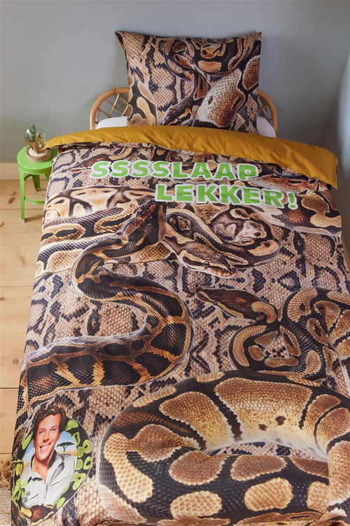 FREEK VONK dekbedovertrek Ssslaap Lekker - 140x200 cm - bruin - vtwonen shop