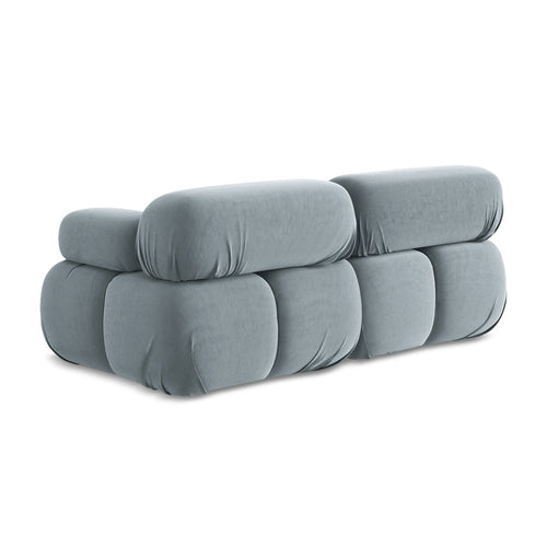 LaMiaSofa Tweezits modulaire bank Sanremo - velours - lichtblauw - 190x96x70