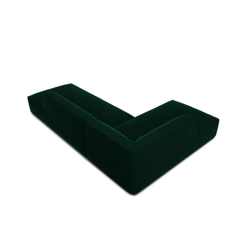 Cosmopolitan Design - Modulaire hoekbank links Siena 4-zits, flueel flessengroen - 180x273x69cm