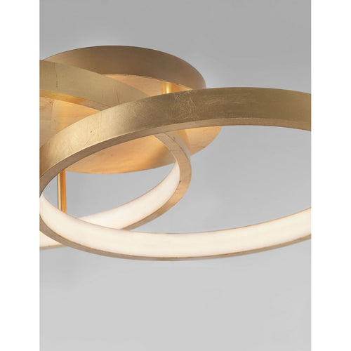 Merano Clearwater Geïntegreerde LED Semi Flush Light Golden Leaf Aluminium LED 44W 2650Lm 3000K