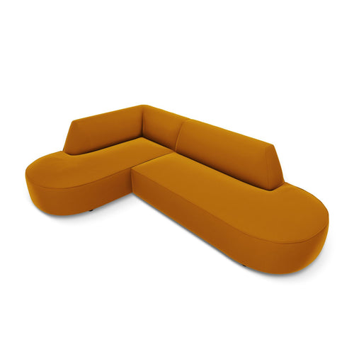 Cosmopolitan Design - Modulaire hoekbank links Siena 4-zits, flueel geel - 180x273x69cm