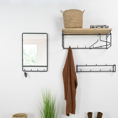 Spinder Design spiegel Clint - Zwart - 5 haken