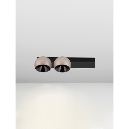 Nova Luce LUSA Dubbele plafondspot in champagne goud, zwart, Triac dimbaar, LED 21W 1540lm 3000K