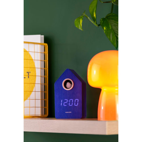 Karlsson wekker Cuckoo LED - blauw - Ø9cm - vtwonen shop