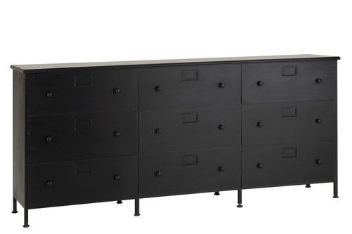 J-Line kast Cade - ijzer - zwart