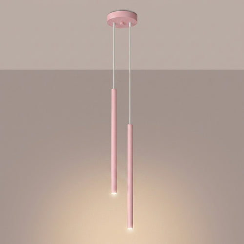 Sollux Lighting Hanglamp PASTELO 2 roze - 15x15x118cm