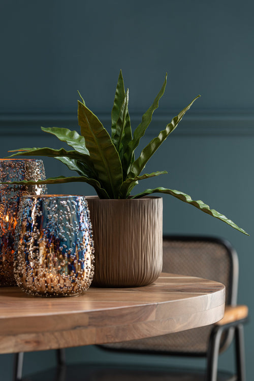 J-Line bloempot Gen - keramiek - goud/koper - medium - 2 stuks - Ø 15 cm