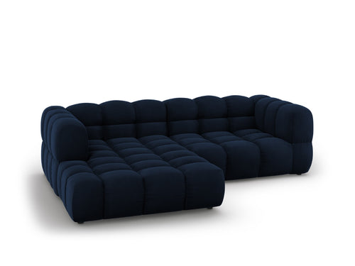 Cosmopolitan Design Modulaire hoekbank links Sky 3-zits, flueel, koningsblauw - 162x244x70cm