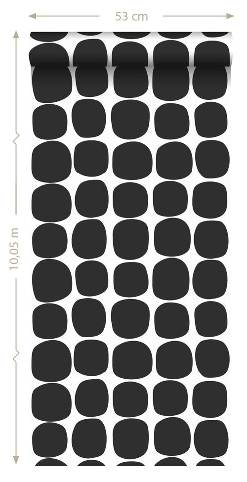 ESTAhome behang grafisch motief zwart wit - 53 cm x 10.05 m - 139090 - vtwonen shop