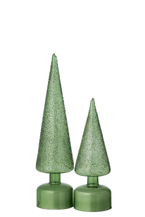 J-Line decoratie kerstboom Draaiend - glas - wit/transparant - large - LED lichtjes - vtwonen shop