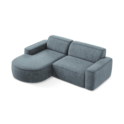 LaMiaSofa hoekbank links Melissa - chenille stof - jeans - 224x166x70