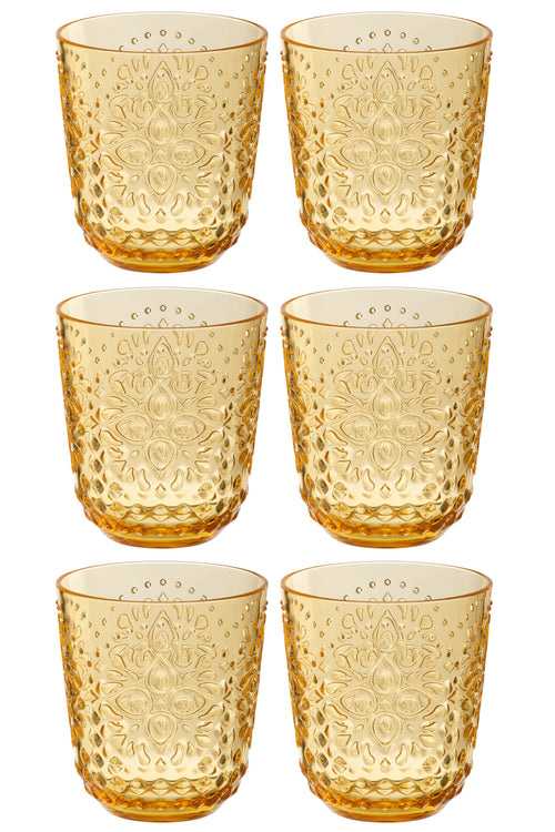 J-Line glas - kunststof - geel - doos van 6