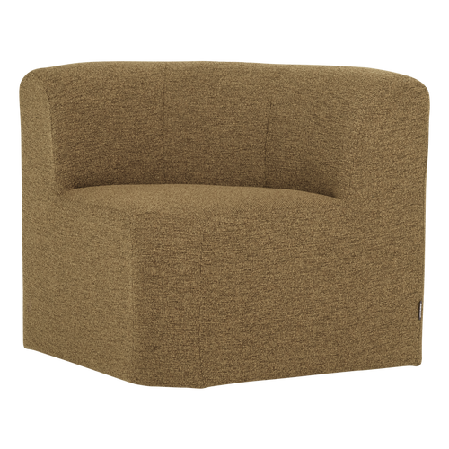 WOOOD eetbank hoek met rugleuning Mojo Base - Bouclé - Geel/Bruin - 83x80x80