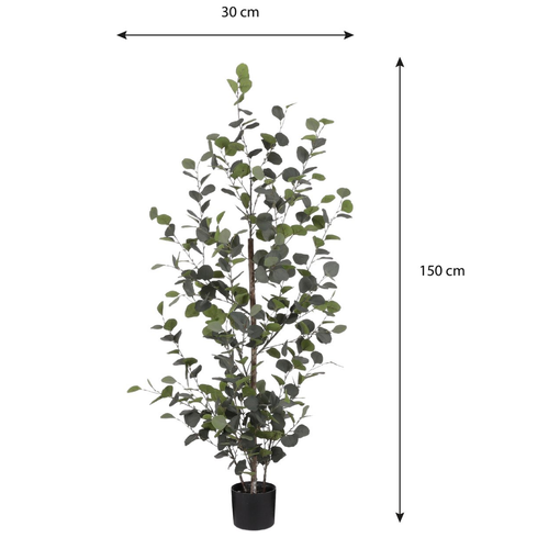 Mica Decorations Eucalyptus Kunstplant H150 x Ø30 cm - Kunstplant in Pot - Onderhoudsvrije Kamerplant voor Binnen - Natuurlijke Uitstraling -