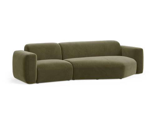Cosmopolitan Design Modulaire hoekbank rechts Strino 3-zits, flueel groente - 136x308x78cm