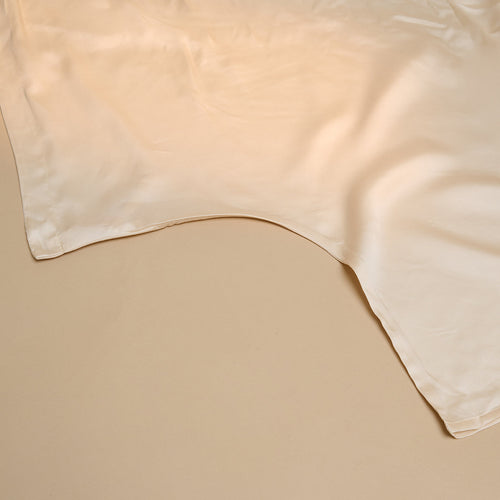Coco & Cici - TENCEL Sateen Dekbedovertrek Wit Zand - 240x220 + 2 kussenslopen 60x70