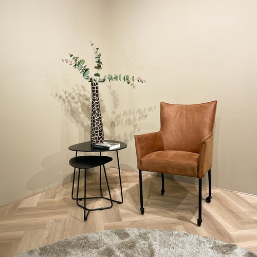 Brix salontafel Ivy - 70cm - mangohout - zwart