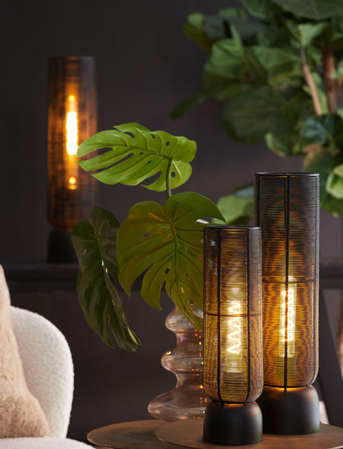 Light & Living tafellamp LEZUZA  - 13.5x13.5x49.5cm - zwart
