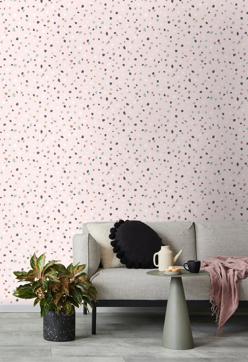 Walls4You behang terrazzo roze - 0,53 x 10,05 m - 935314 - vtwonen shop