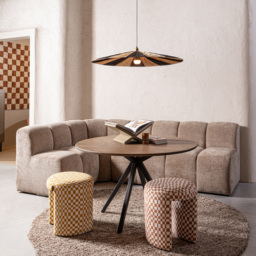 WOOOD krukje Charlie - Polyester - Ruitjes - Oranje - vtwonen shop