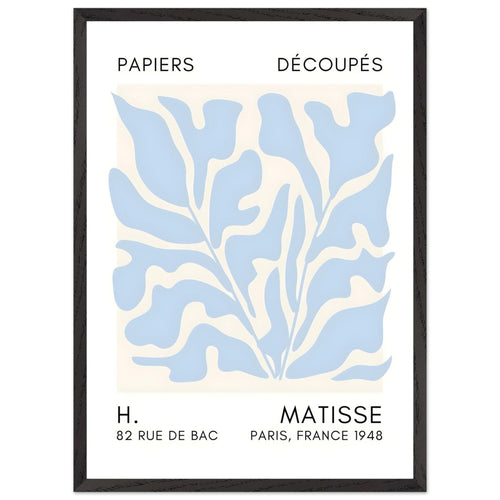 Artfulprints Poster met Lijst Matisse – Seabed shapes light blue   - 50x70 cm - Blauw