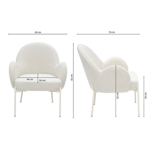 Kick fauteuil Bronx - Crème - vtwonen shop