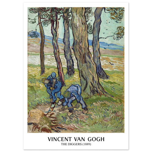 Artfulprints Poster Vincent van Gogh - The diggers   - 50x70 cm - Groen