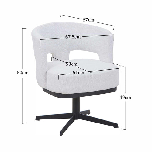 DÉJA Living Eetkamerstoel Léo - Off-White - Draaibaar - Set van 2 - vtwonen shop