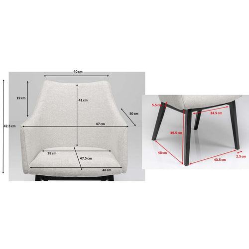 Kare Design Stoel met armleuning Modino creme - vtwonen shop