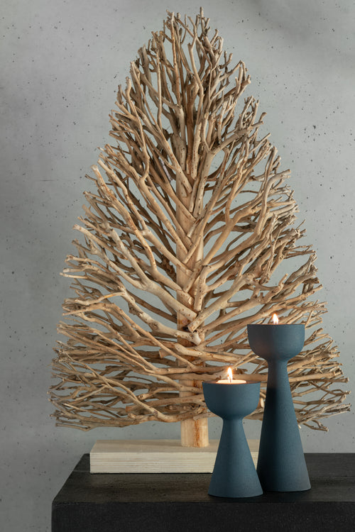 J-Line decoratie Boom Op Voet  - theeboomhout - naturel - vtwonen shop