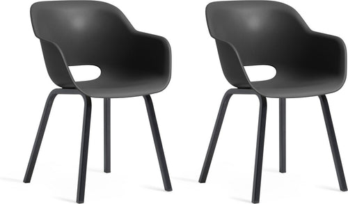 Keter Noa Tuinstoel - 2 stuks - 55x56,5x80cm - metalen frame - Zwart