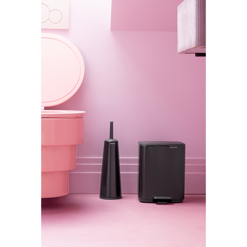 Brabantia Bo Pedaalemmer, 7 liter, stil sluitend, kunststof binnenemmer - Matt Black