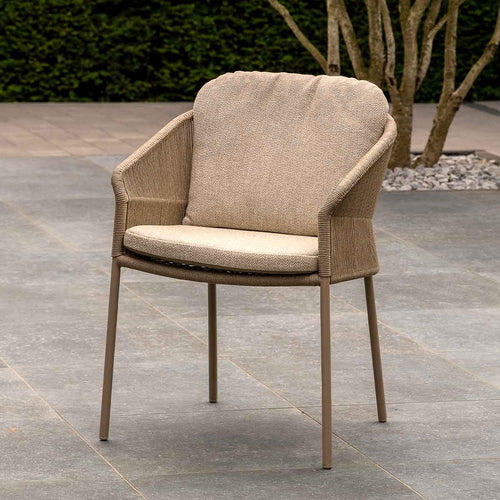 Taste by 4 Seasons tuinset Florence 5-delig - Prado tuintafel Ø130 cm - ceramic sabbia latte