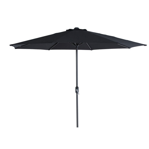 Garden Impressions stokparasol Lotus zwart Ø300 cm met 40kg Cosmo voet en hoes