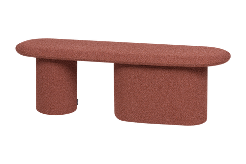 noo.ma Rull Bench - zachte gestoffeerde bank 130 cm, Brick Red Bouclé