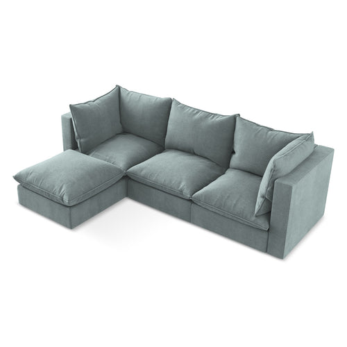 LaMiaSofa hoekbank links Ravenna - textuurstof - jeans - 255x165x77