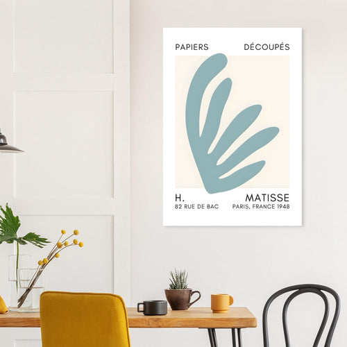 Artfulprints Poster met Lijst Matisse – Aquatic impression turquoise   - 70x100 cm - Turquoise
