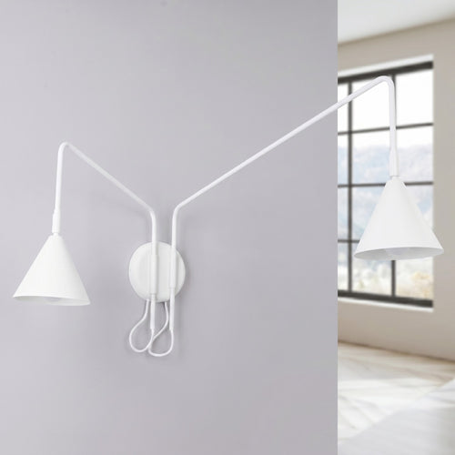 Sollux Lighting Wandlamp NOX 2 wit met schakelaar - 150x80x30cm