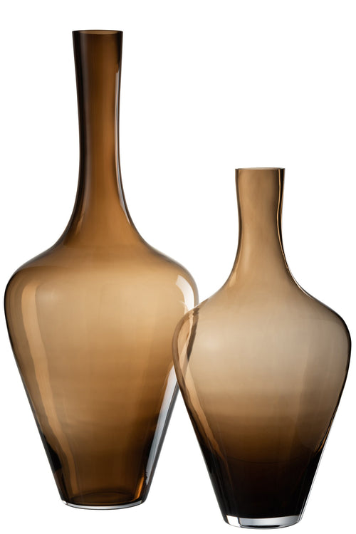 J-Line vaas Joni - glas - amber - large - 70 cm hoog