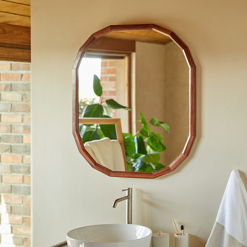 Tikamoon Spiegel in massief palissander 80x70 cm - Bruin - vtwonen shop