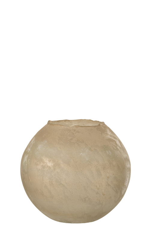 J-Line vaas Soda Rond - glas - goud - large -  Ø 25 cm - vtwonen shop