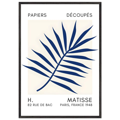 Artfulprints Poster met Lijst Matisse – Floral reef navy blue II   - 70x100 cm - Blauw