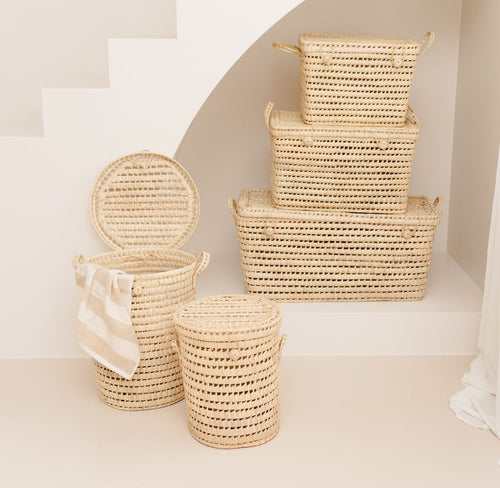 NOA MAY Mand Berber - naturel -palmblad - 80 x 40 x 40 cm