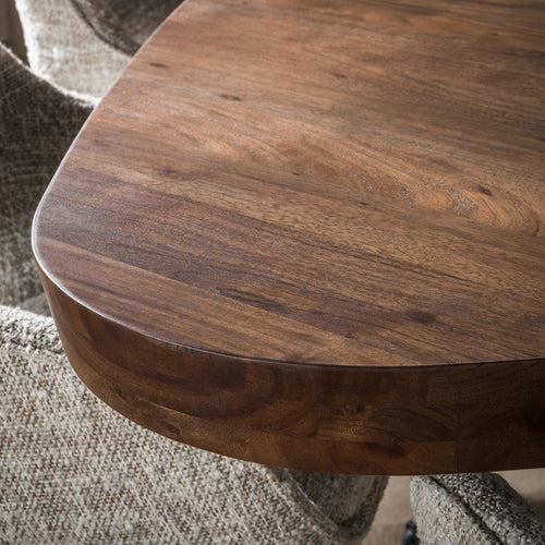 Giga Meubel Eettafel Arcadia - Driehoek Acaciahout Donkerbruin - 165cm - Landelijk