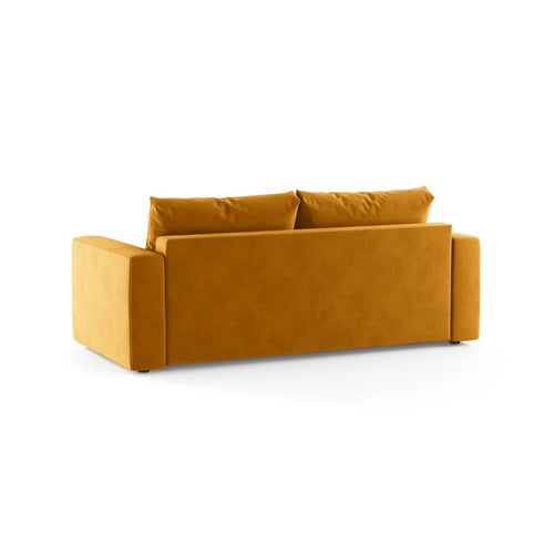 Cosmopolitan Design - Converteerbare bank Grena 3-zits, flueel geel - 100x205x90cm