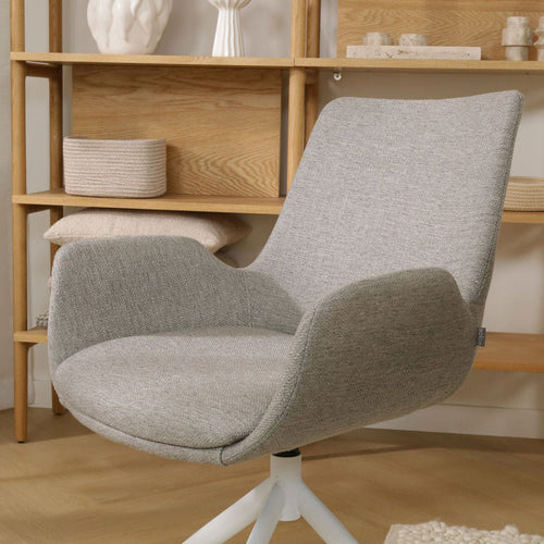 Nolon Nola-Eef Eetkamerstoel Warm Grijs - Draaibaar Zwart Onderstel - vtwonen shop